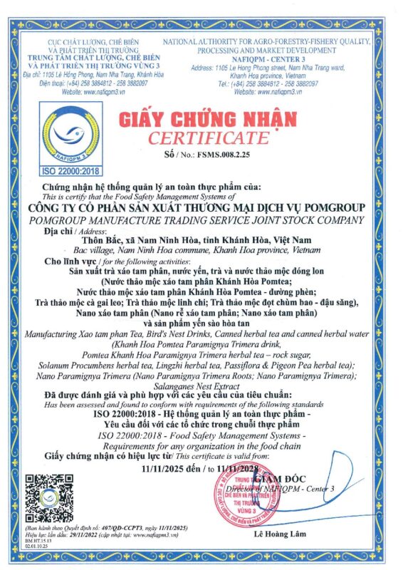 chung nhan iso 22000 2025 pdf