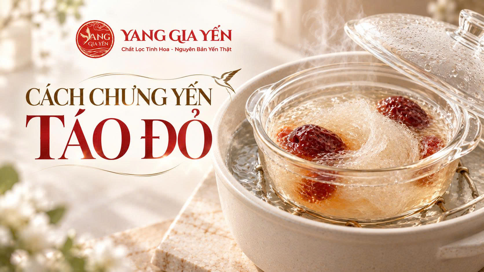 Cách chưng yến táo đỏ