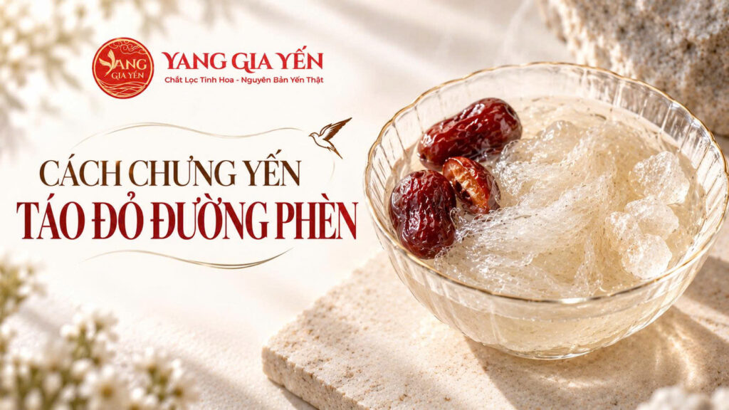 Cách chưng yến táo đỏ đường phèn