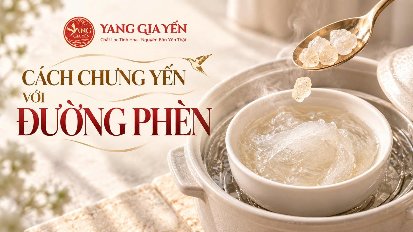 Cách chưng yến với đường phèn Cách chưng yến với đường phèn