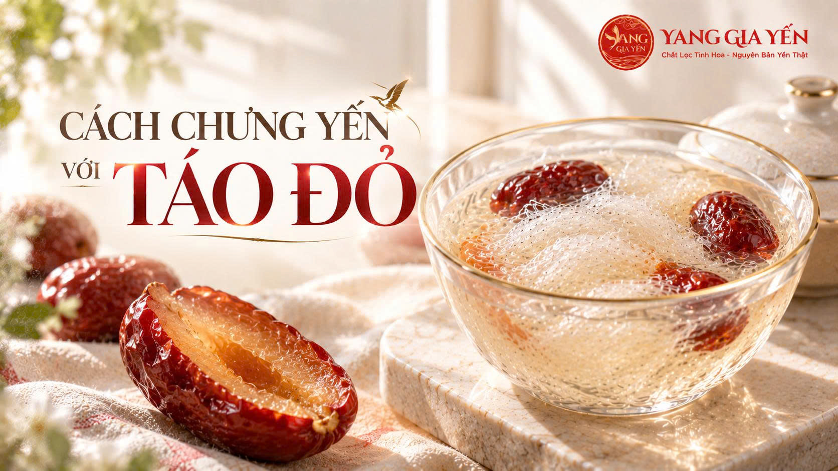 Cách chưng yến với táo đỏ
