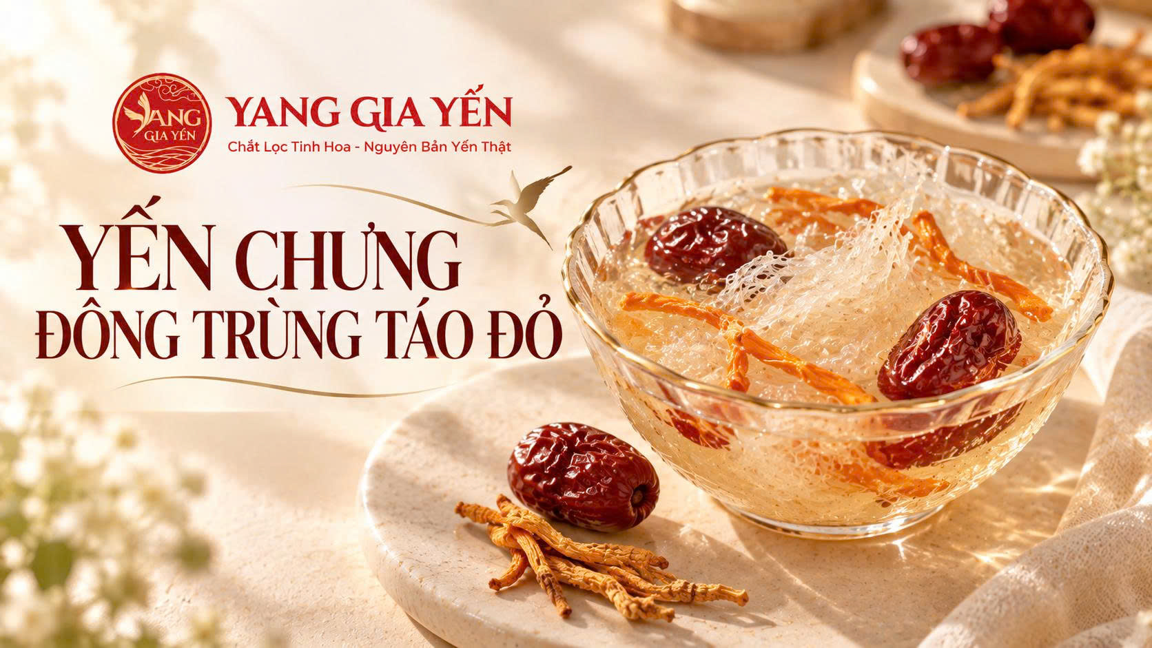 Yến chưng đông trùng táo đỏ Yến chưng đông trùng táo đỏ