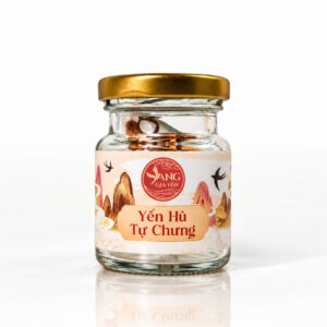 Yến Hũ Tự Chưng Yang Gia Yến, hũ thủy tinh nắp vàng