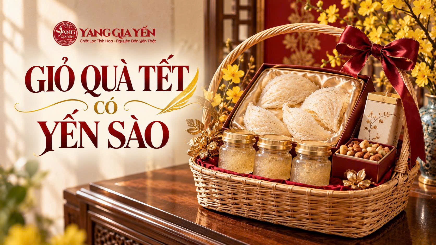 Giỏ quà tết có yến sào